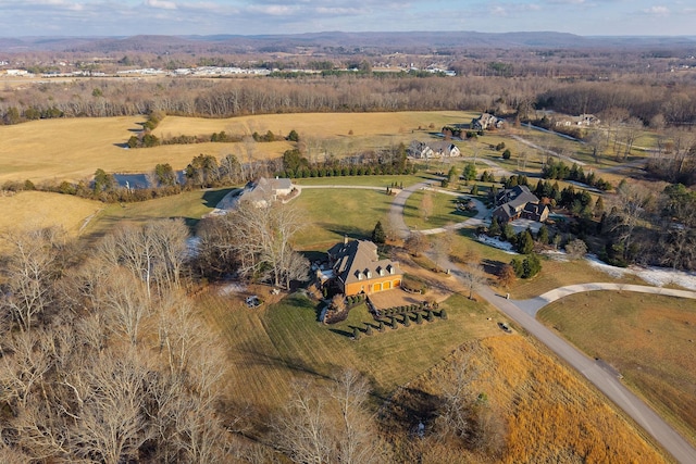 bird's eye view with a rural view