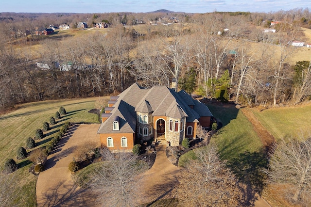 aerial view with a rural view