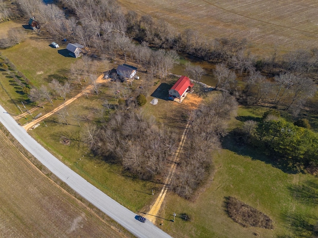 aerial view with a rural view