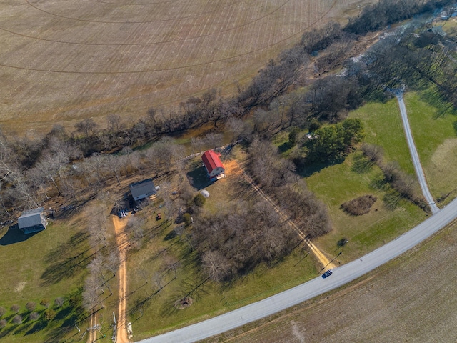 bird's eye view with a rural view