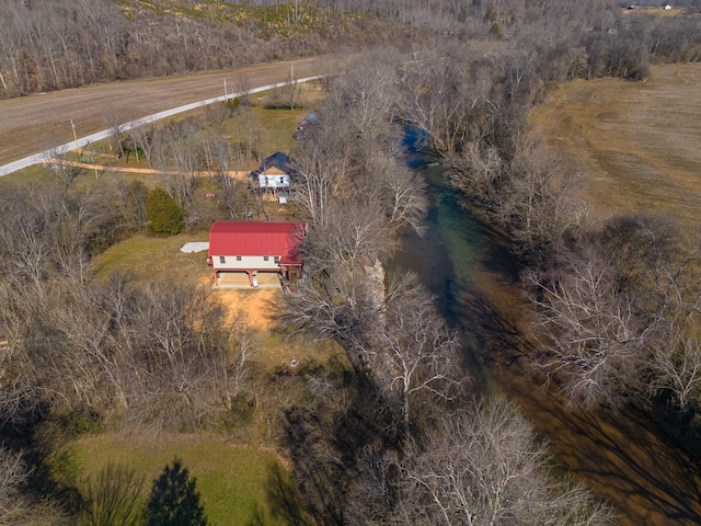 birds eye view of property featuring a rural view