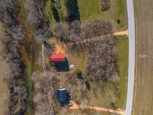 drone / aerial view with a rural view