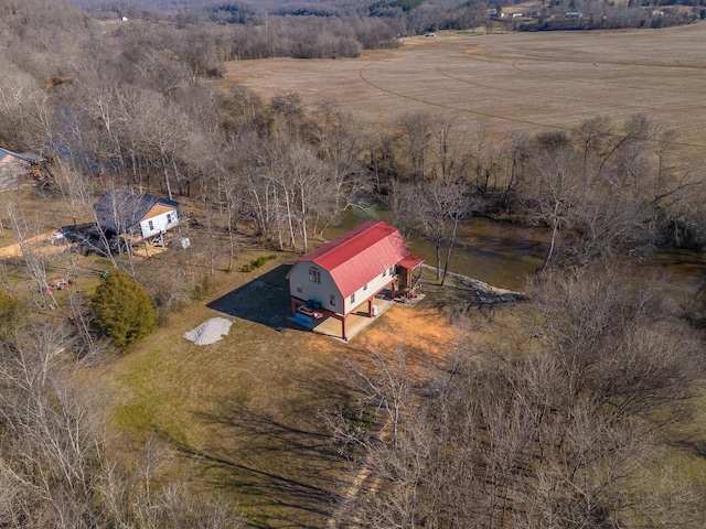 drone / aerial view with a rural view