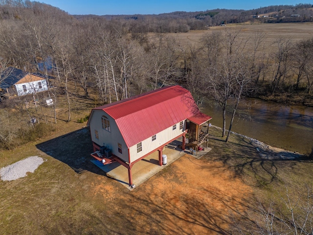 aerial view with a rural view