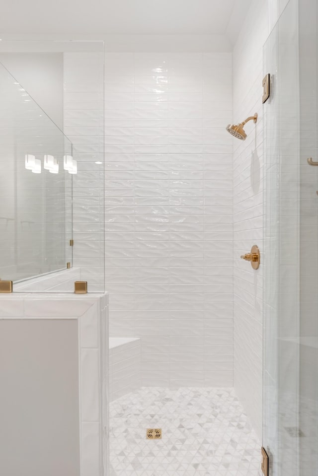 bathroom with an enclosed shower