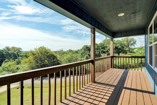 deck with a lawn