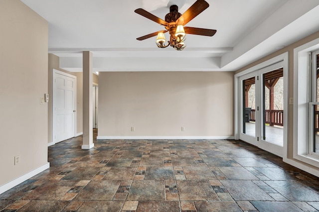 empty room with ceiling fan