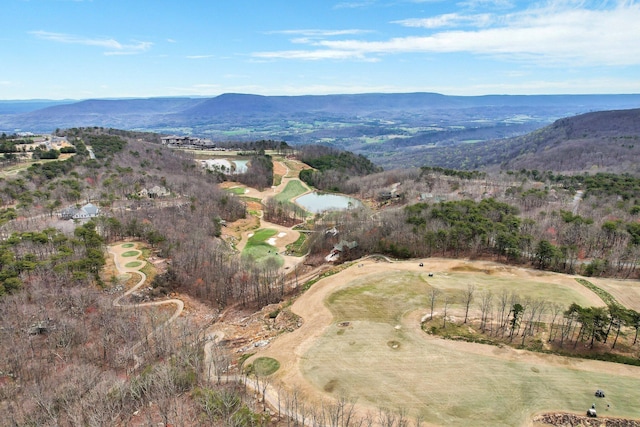 drone / aerial view with a mountain view