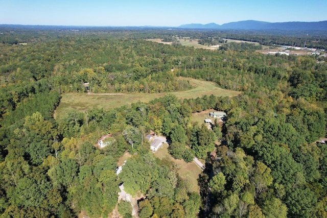 bird's eye view with a mountain view