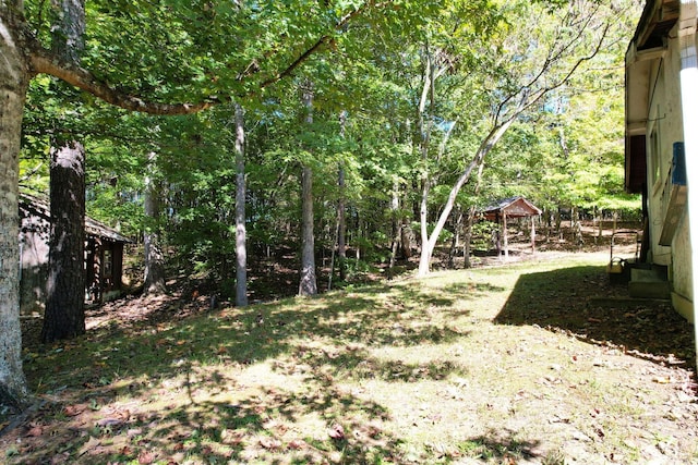 view of yard with a gazebo