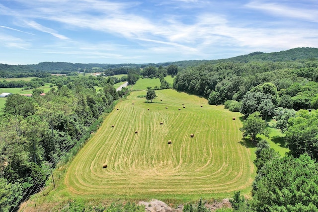 aerial view featuring a rural view