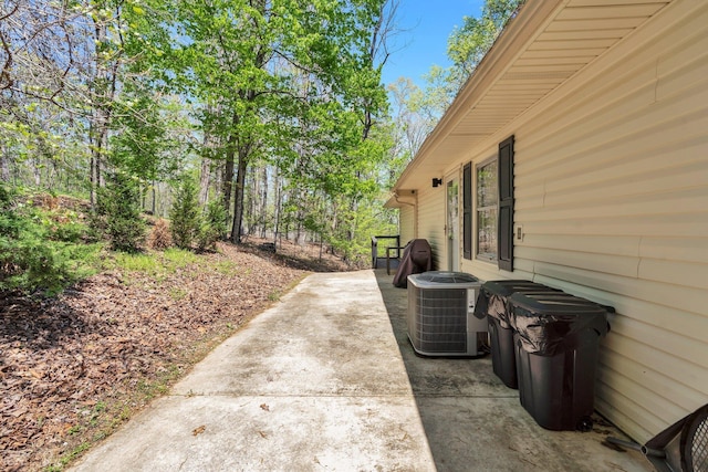 view of patio featuring central AC