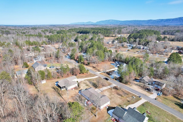 aerial view featuring a mountain view