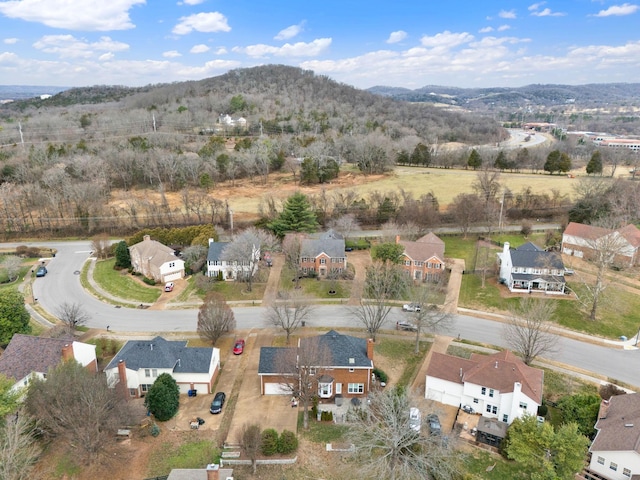 bird's eye view featuring a mountain view