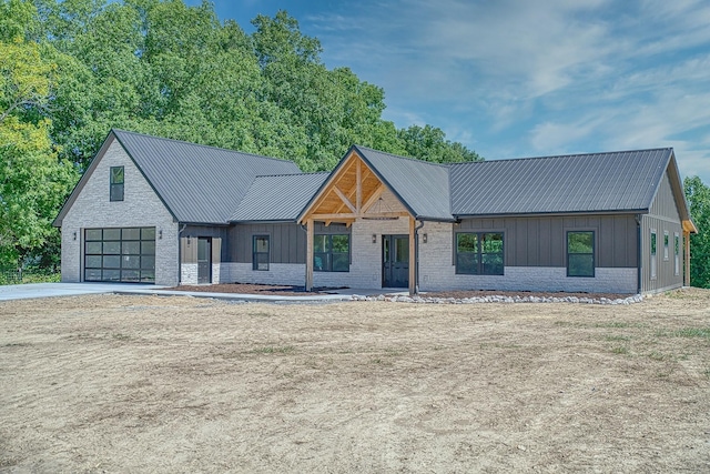 view of modern inspired farmhouse