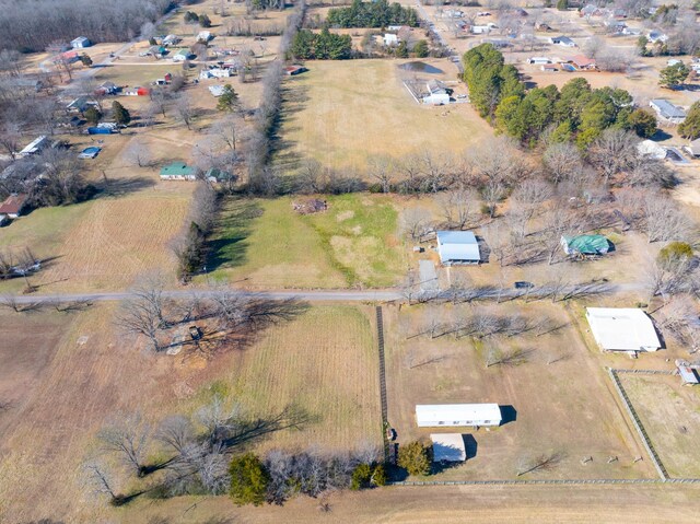 aerial view with a rural view