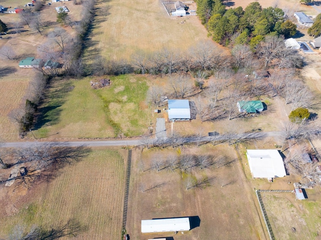 drone / aerial view with a rural view