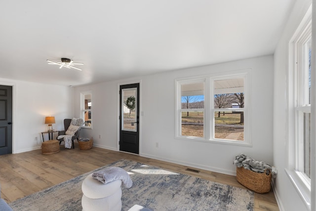 living room featuring hardwood / wood-style flooring