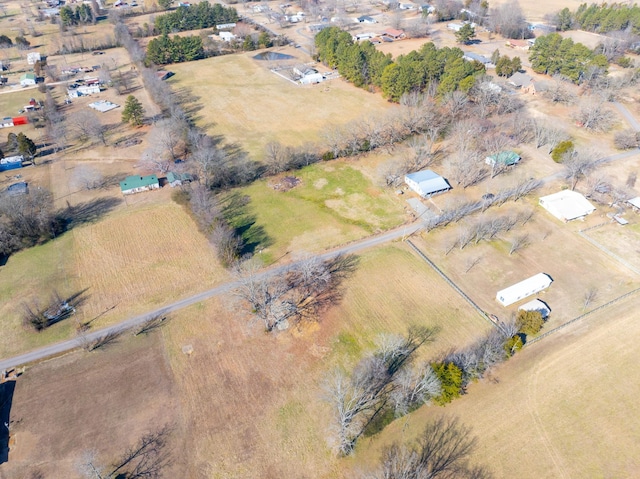 drone / aerial view with a rural view