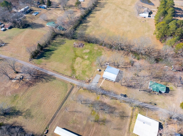 bird's eye view with a rural view