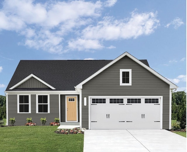 view of front of property with a front lawn