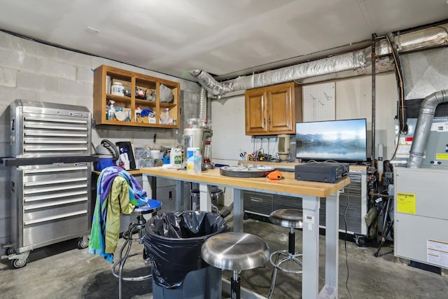 interior space featuring concrete floors