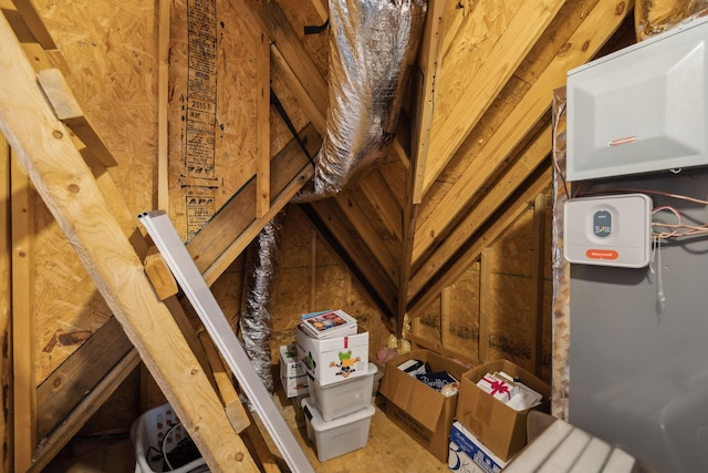 view of unfinished attic