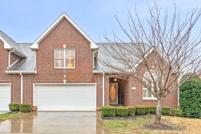 front facade with a garage