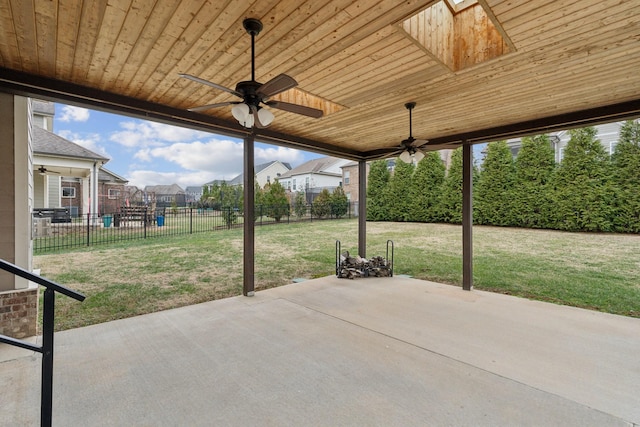 view of patio / terrace featuring ceiling fan