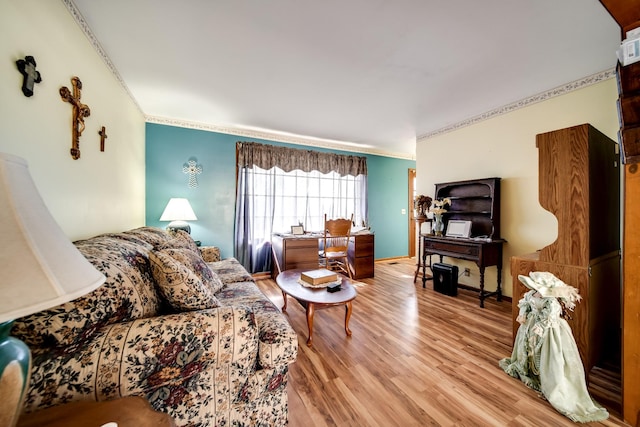 living room featuring light hardwood / wood-style flooring