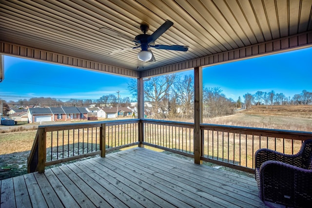 deck with ceiling fan