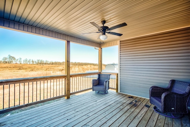 deck featuring ceiling fan