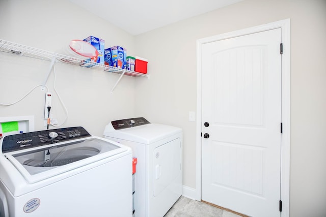 laundry room featuring washer and dryer