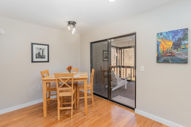 dining area featuring light hardwood / wood-style flooring