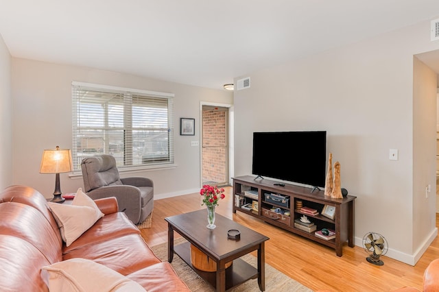 living room with wood-type flooring