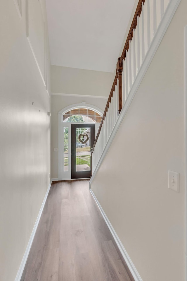 foyer featuring light hardwood / wood-style flooring