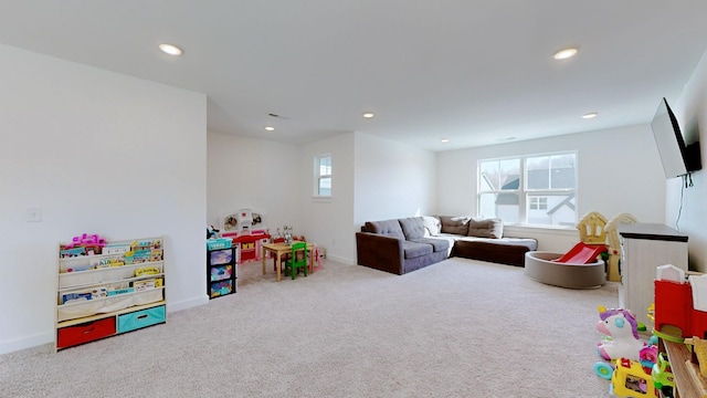 playroom featuring carpet