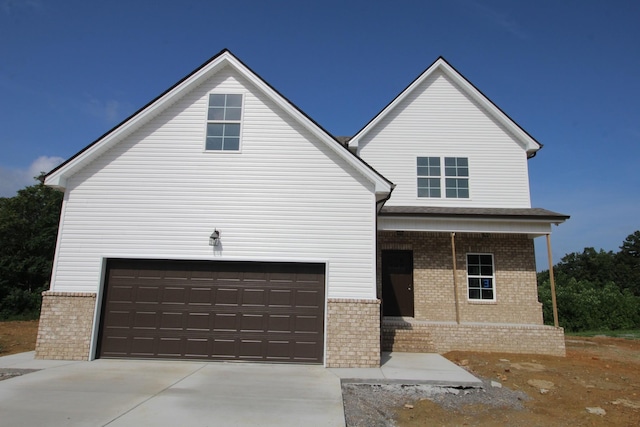 view of front of house with a garage