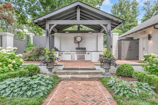 view of patio / terrace with grilling area and an outdoor kitchen