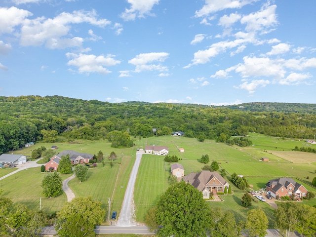 bird's eye view featuring a rural view