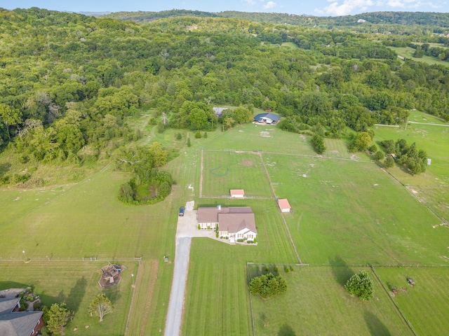 bird's eye view featuring a rural view