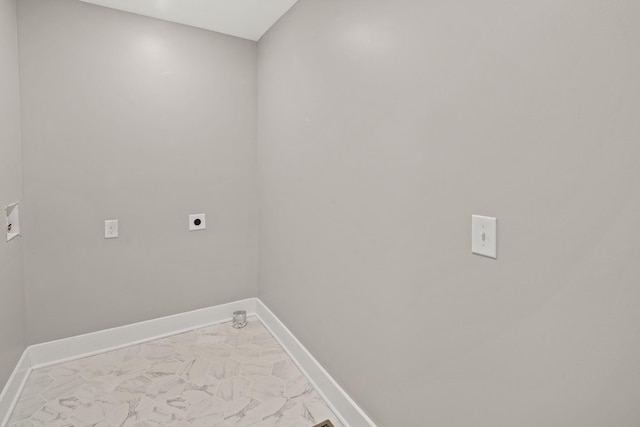 laundry room featuring electric dryer hookup and washer hookup