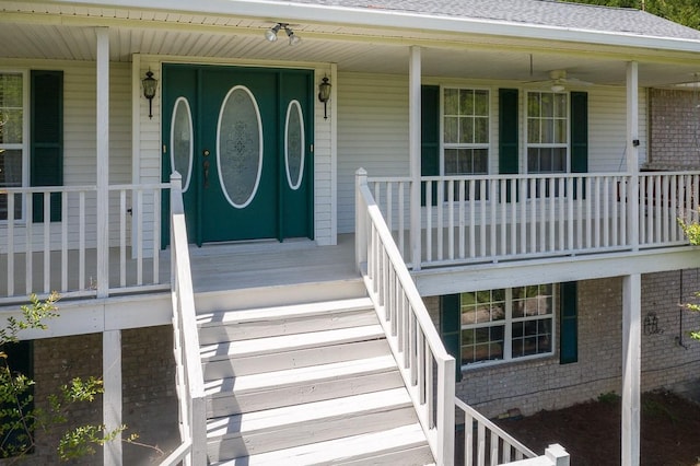 property entrance with a porch