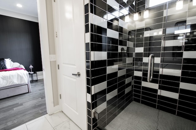 bathroom featuring an enclosed shower