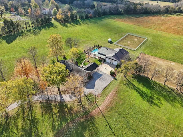 aerial view with a rural view