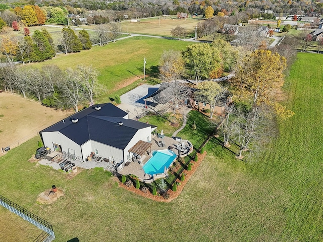 bird's eye view with a rural view