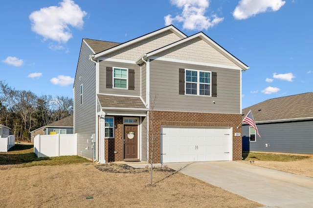 view of front facade with a garage