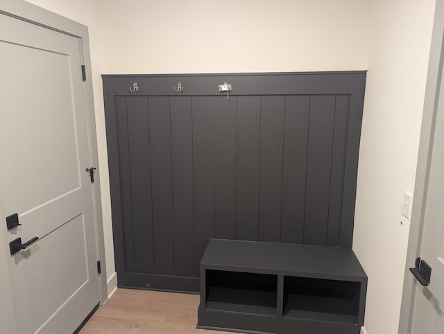 mudroom featuring light hardwood / wood-style floors