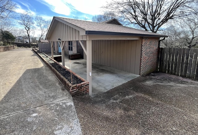 view of garage