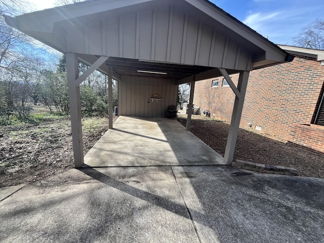 view of patio featuring a carport